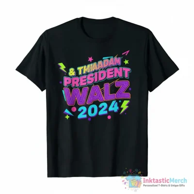 Madam president and Tim Harris Walz 2024 Barbie text shirt - High Quality Printed T-Shirt