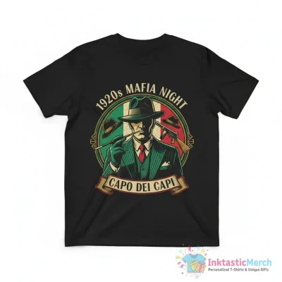 Mob Boss Italian Flag 1920s Costume Mafia Party shirt - High Quality Printed T-Shirt