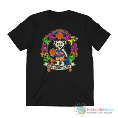 New York Knicks Grateful Dead 60th anniversary bears shirt - High Quality Printed T-Shirt