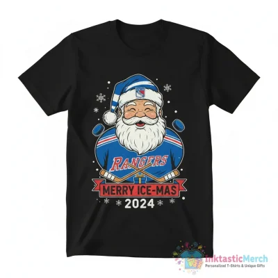 New York Rangers Jolly Santa 2024 Christmas Holiday shirt - High Quality Printed T-Shirt