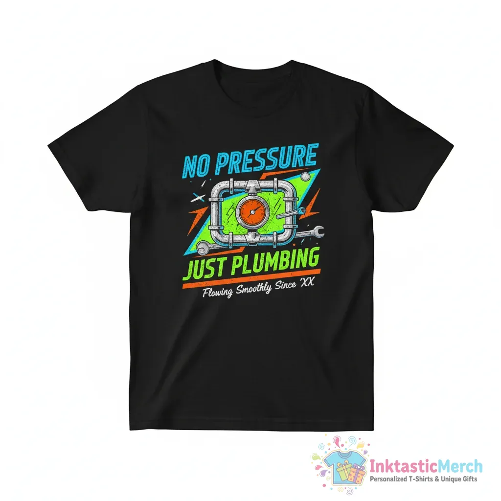 No pressure just plumbing plumber shirt 1 No pressure just plumbing plumber shirt - High Quality Printed T-Shirt