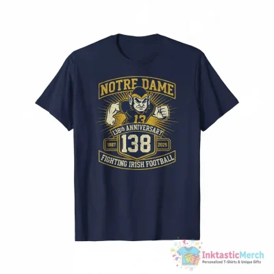 Notre Dame Fighting Irish football 138th Anniversary 1887-2025 shirt - High Quality Printed T-Shirt