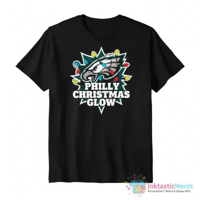 Philadelphia Eagles Primary Logo Holiday Lights Christmas shirt - High Quality Printed T-Shirt