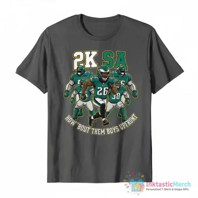 Philadelphia Eagles Saquon Barkley 2K SA how ’bout them boys upfront caricature shirt - High Quality Printed T-Shirt