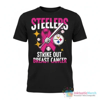 Pittsburgh Steelers strike out breast cancer shirt - High Quality Printed T-Shirt