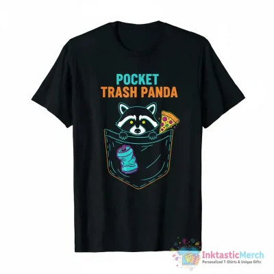 Raccoon pocket trash Panda shirt - High Quality Printed T-Shirt