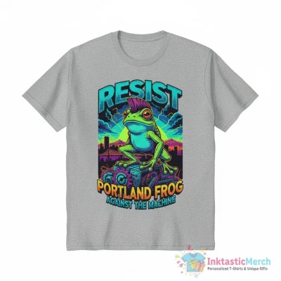 Resist rage against the machine Portland Frog photo shirt - High Quality Printed T-Shirt