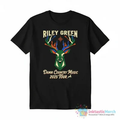Riley Green Damn Country Music 2025 tour deer shirt - High Quality Printed T-Shirt
