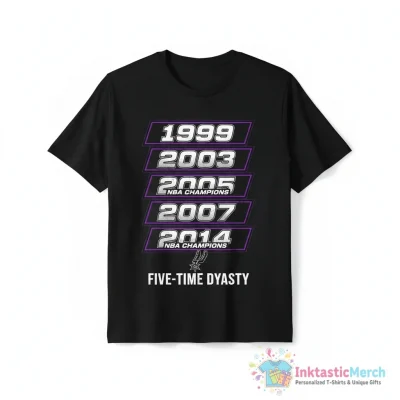 San Antonio Spurs 5 NBA Championships The Finals Banner shirt - High Quality Printed T-Shirt