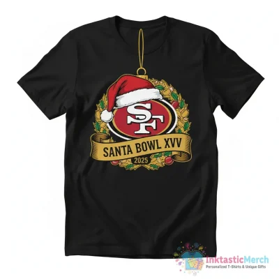 San Francisco 49ers 2025 Santa Hat Logo Ornament - High Quality Printed T-Shirt