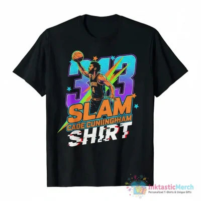 Slam Cade Cunningham Detroit Pistons 313 against the word shirt - High Quality Printed T-Shirt