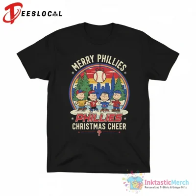Snoopy and friends merry philadelphia phillies Christmas Ornament - High Quality Printed T-Shirt