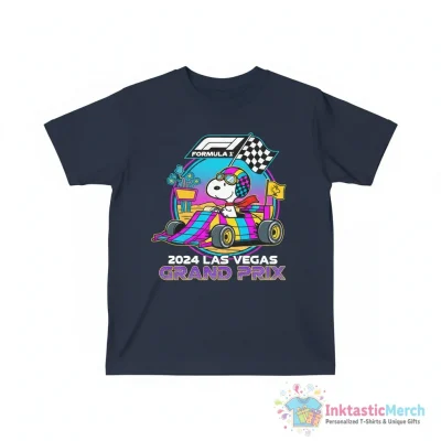 Snoopy Formula 1 x Peanuts Youth 2024 Las Vegas Grand Prix shirt - High Quality Printed T-Shirt