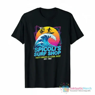 Spicoli’s surf shop tasty waves and a cool buzz est 1982 shirt - High Quality Printed T-Shirt