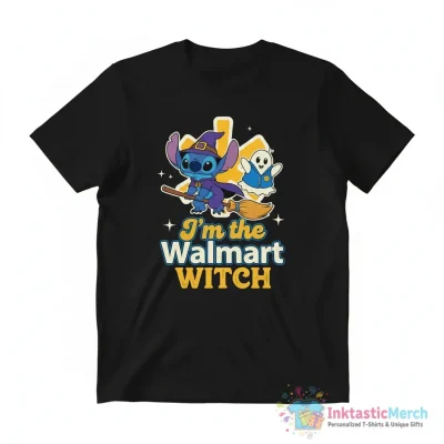Stitch and ghost I’m the Walmart witch Halloween shirt - High Quality Printed T-Shirt