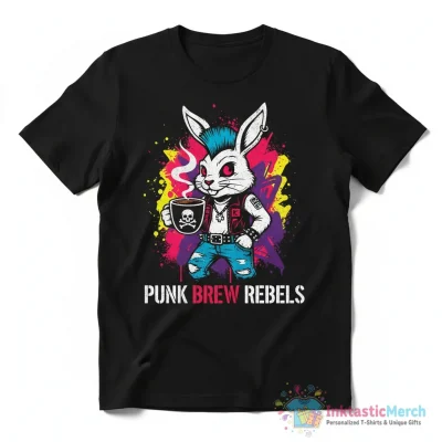 The graffiti punk bunny coffee shirt - High Quality Printed T-Shirt