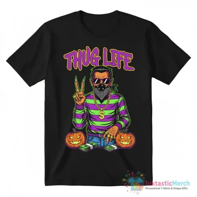 Thug Life Freddy Kruege Halloween shirt - High Quality Printed T-Shirt