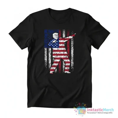 Trump Dance Qr Code American flag shirt - High Quality Printed T-Shirt