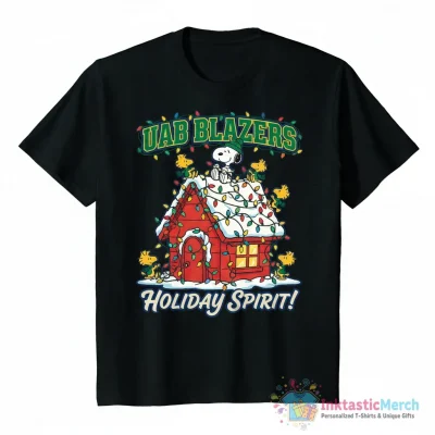 UAB Blazers Snoopy House Holiday Lights shirt - High Quality Printed T-Shirt