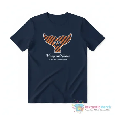 Vineyard Vines x Auburn Tigers football shirt - High Quality Printed T-Shirt