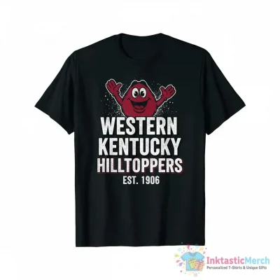 Western Kentucky Hilltoppers Logo Vertical Mascot Big Red Shirt - High Quality Printed T-Shirt