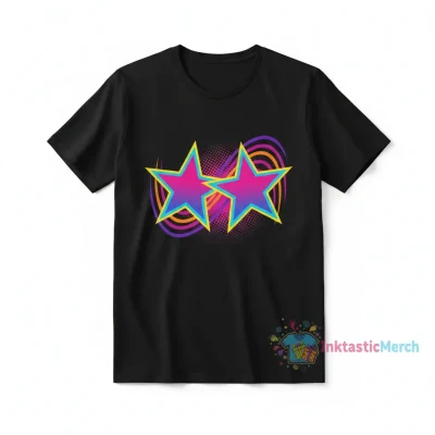 2 STARS ON BOOBS BLACK, Stylish Essential T-Shirt
