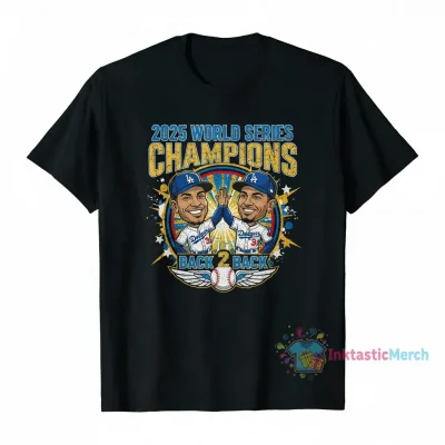 Dodgers 2025 World Series Champions Caricature Tee