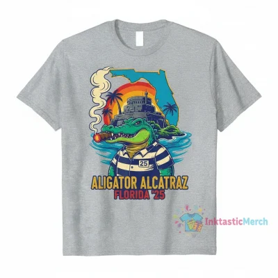 Alligator Alcatraz Smoking Florida 2025 Meme Shirt - Durable & Vibrant