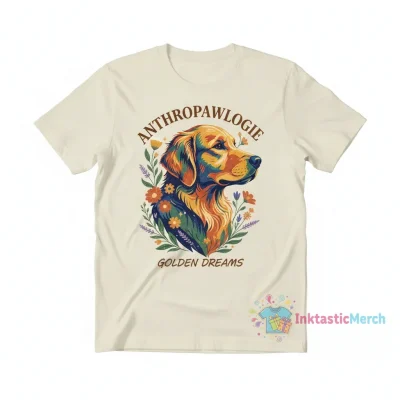 Anthropologie Golden Retriever Graphic Tee