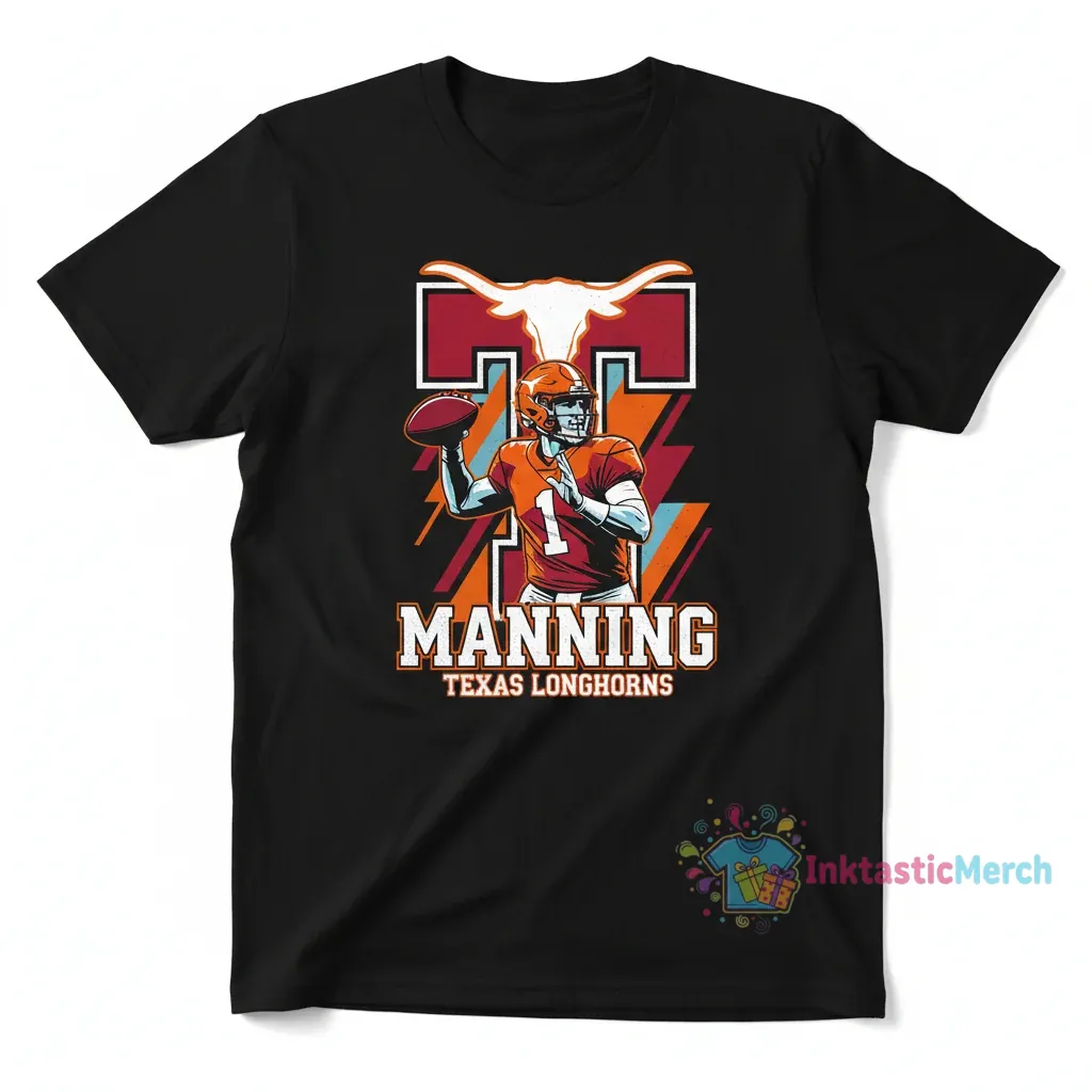 Arch Manning Texas Longhorns Football Fan Graphic Tee 1 Arch Manning Texas Longhorns Football Fan Graphic Tee