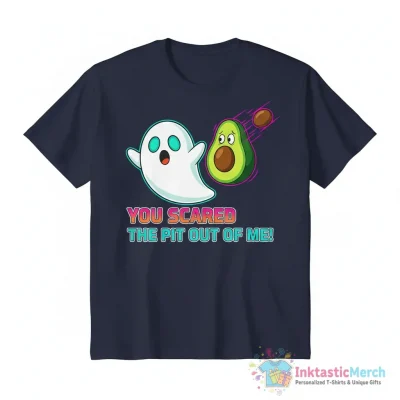 Avocado and the boo ghost you scared the pit out of me shirt - High Quality Printed T-Shirt