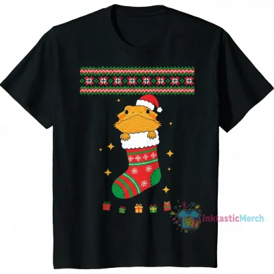 Bearded Dragon Christmas Sock Christmas Jumper Design Essential T-Shirt