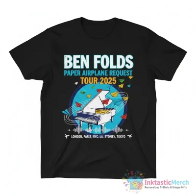 Ben Folds Paper Airplane Request tour 2025 poster shirt - High Quality Printed T-Shirt