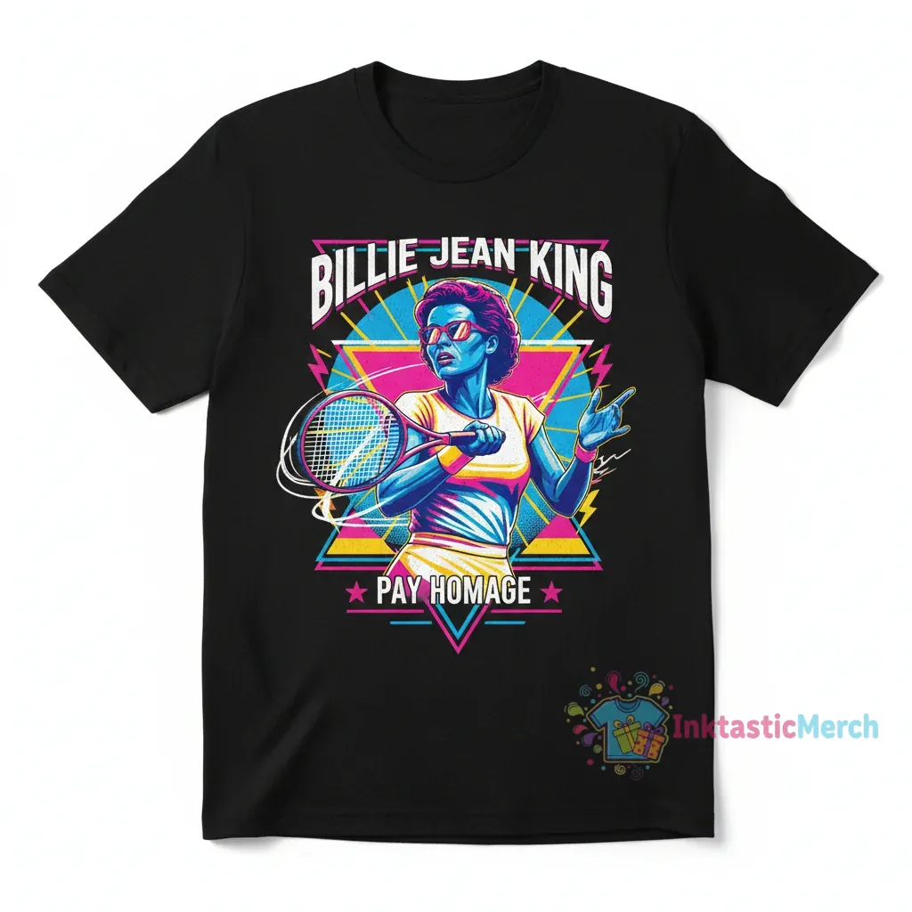 Billie Jean King "Pay Homage" Tribute T-Shirt - Iconic Athlete Graphic Tee 1 Billie Jean King "Pay Homage" Tribute T-Shirt - Iconic Athlete Graphic Tee