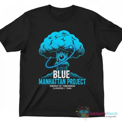 "Blue hydrogen atom manhattan project" Essential T-Shirt for Sale by Udezigns - High Quality Printed T-Shirt