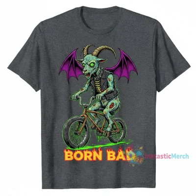 Born Bad Zombie Goat Cartoon T-Shirt: Durability & Style