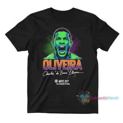 Charles Oliveira UFC 317 Fighter Signed Shirt