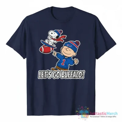 Charlie Brown and Snoopy let’s go Buffalo Bills shirt - High Quality Printed T-Shirt