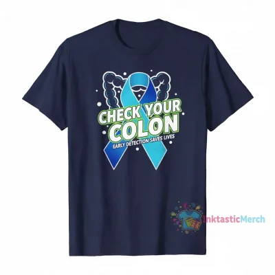 Check Your Colon Colorectal Cancer Awareness Blue Ribbon Essential T-Shirt