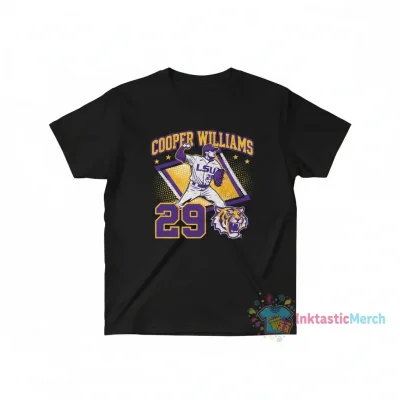Cooper Williams LSU Tigers Baseball Player Graphic T-Shirt