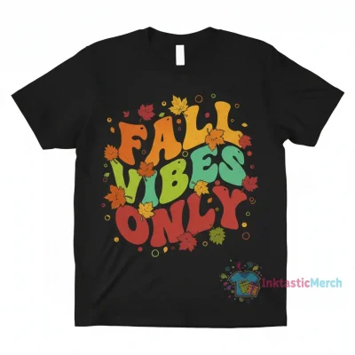 Cute Leaves  Colorful Bubble Letters Fall Vibes Only " Essential T-Shirt