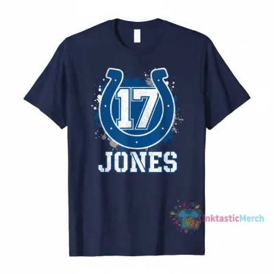 Daniel Jones 17 Indianapolis Colts Name & Number T-Shirt