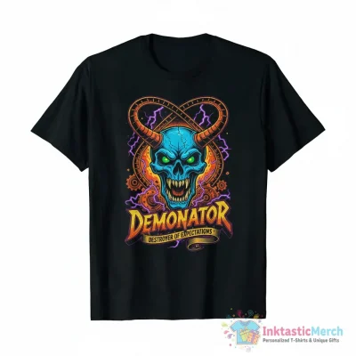 "DEMONATOR" Essential T-Shirt for Sale by Dription - High Quality Printed T-Shirt