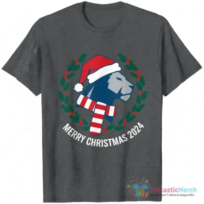 Detroit Lions Football logo Merry Christmas 2024 shirt - High Quality Printed T-Shirt