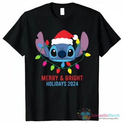 Disney Stitch Christmas Light Personalised Ornament - High Quality Printed T-Shirt
