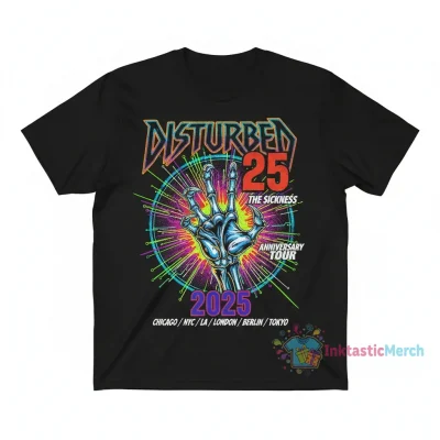 Disturbed The Sickness 25th Anniversary Tour 2025 T-Shirt