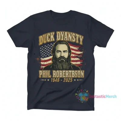 Duck Dynasty Phil Robertson 1946-2025 American Flag T-Shirt