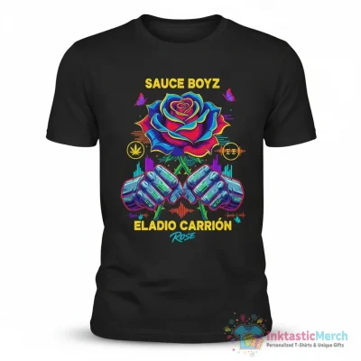 "Eladio Carrion Merch Eladio Carrion Sauce Boyz Rose" Essential T-Shirt for Sale by CamarieZumbach - High Quality Printed T-Shirt