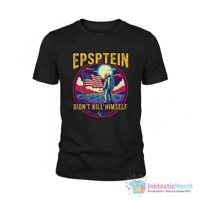"Epstein Didn’t Kill Himself flag on moon" Essential T-Shirt for Sale by divebargraphics - High Quality Printed T-Shirt
