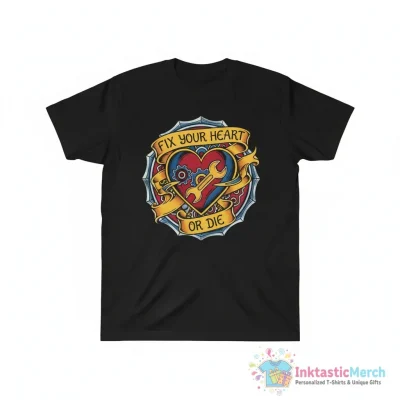 "Fix your Heart or Die" Essential T-Shirt for Sale by kgullholmen - High Quality Printed T-Shirt